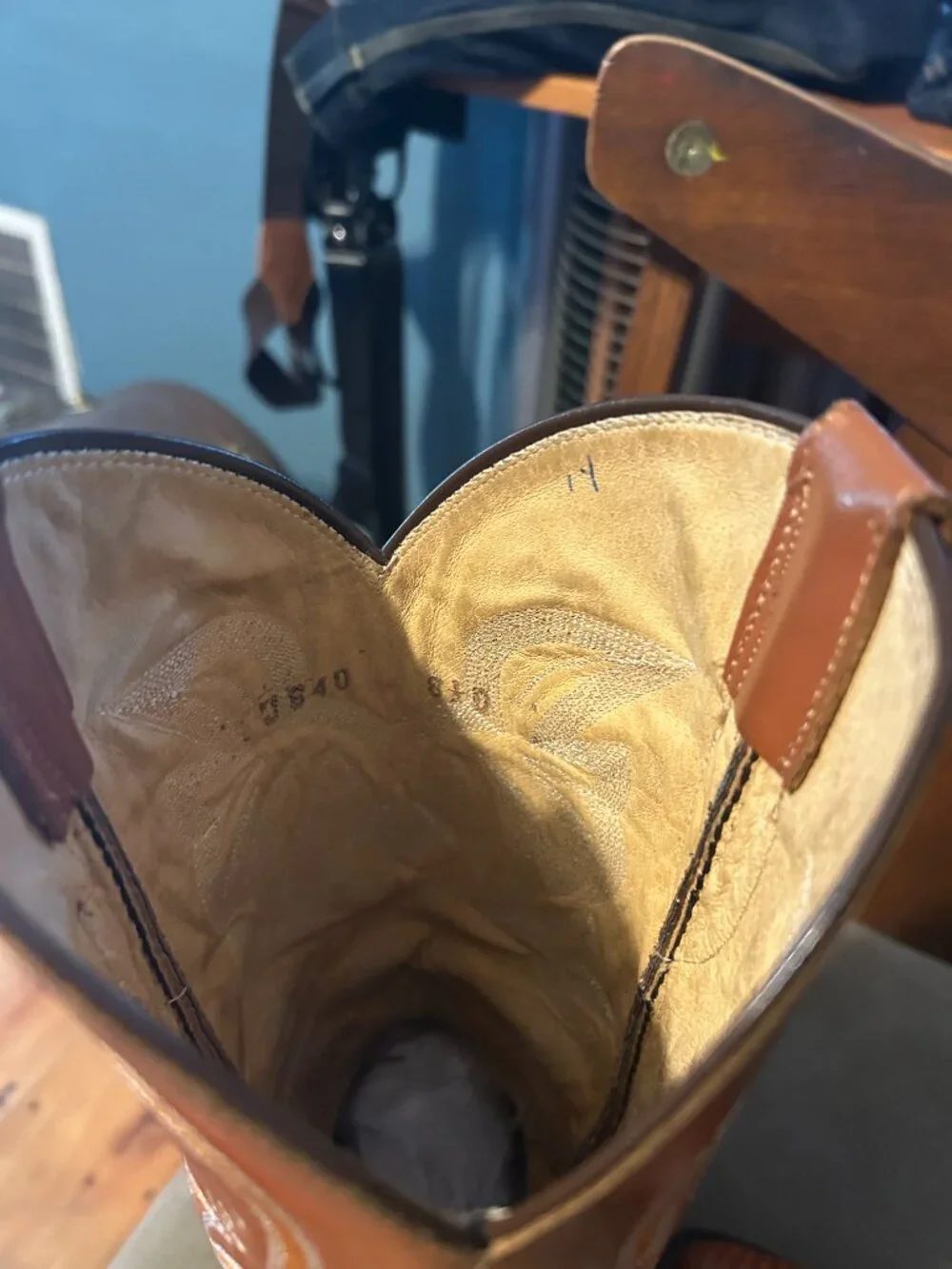 Cowtown Teju Lizard Cognac Cowboy Boots 8.5 D